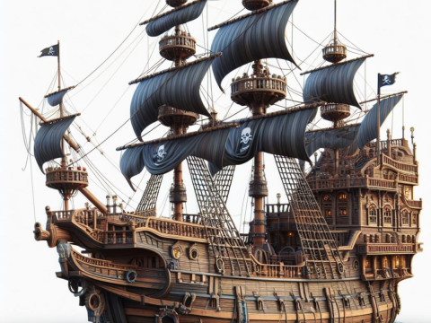 Bonecos 3D-stijl manga anime navio pirata-stijl caricato 3D printmodel