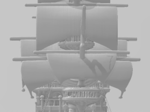 Bonecos 3d style manga anime navio pirata style caricato 3D Print Model