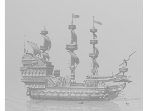 Bonecos 3d style manga anime navio pirata style caricato 3D Print Model