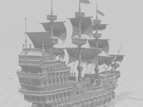 Bonecos 3d style manga anime navio pirata style caricato 3D Print Model