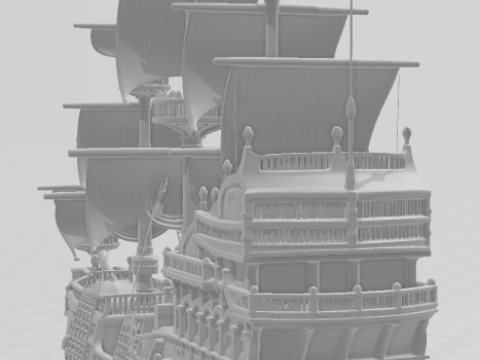 Bonecos 3d style manga anime navio pirata style caricato 3D Print Model