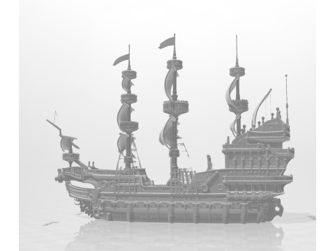 Bonecos 3d style manga anime navio pirata style caricato 3D Print Model