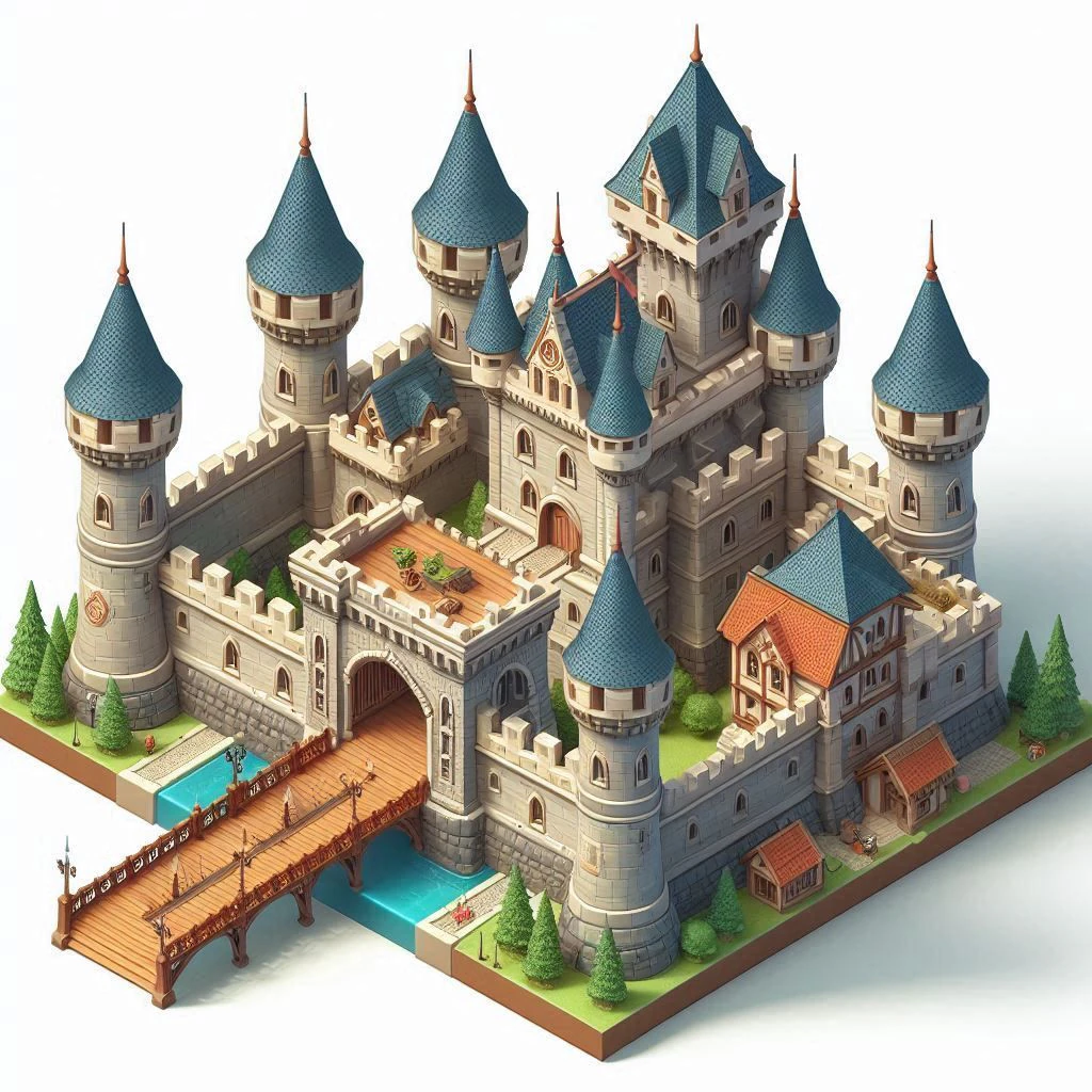 Bonecos 3d style manga anime castle castelo style caricato 3D Print Model .c4d .max .obj .3ds .fbx .stl .blend 