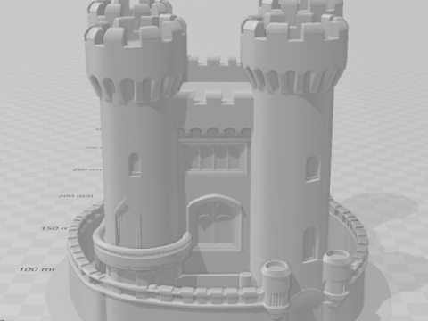 Bonecos 3D-stijl manga anime kasteel castelo stijl caricato 3D printmodel