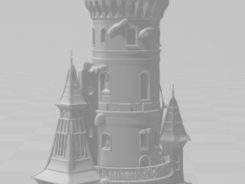 बोनकोस 3डी स्टाइल मंगा एनीमे कैसल कास्टेलो टोरे स्टाइल कैरिकैटो 3D प्रिंट मॉडल