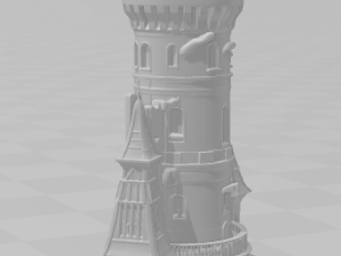 बोनकोस 3डी स्टाइल मंगा एनीमे कैसल कास्टेलो टोरे स्टाइल कैरिकैटो 3D प्रिंट मॉडल