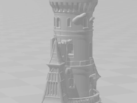 Bonecos 3d style manga anime castle castelo torre style caricato 3D Print Model