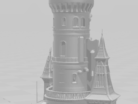 बोनकोस 3डी स्टाइल मंगा एनीमे कैसल कास्टेलो टोरे स्टाइल कैरिकैटो 3D प्रिंट मॉडल