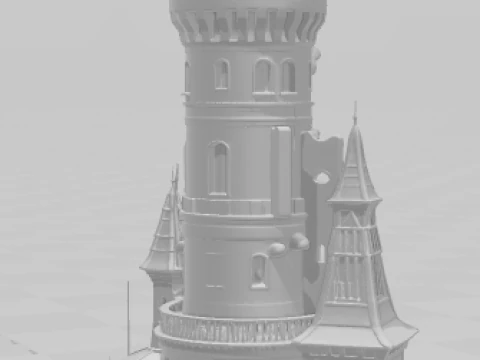 Bonecos 3d style manga anime castle castelo torre style caricato 3D Print Model