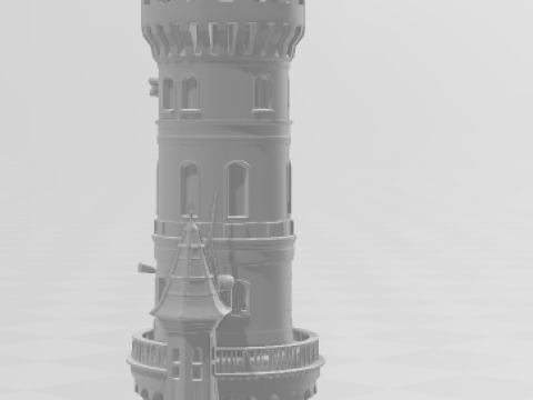 बोनकोस 3डी स्टाइल मंगा एनीमे कैसल कास्टेलो टोरे स्टाइल कैरिकैटो 3D प्रिंट मॉडल