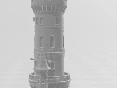 Bonecos 3d style manga anime castle castelo torre style caricato 3D Print Model