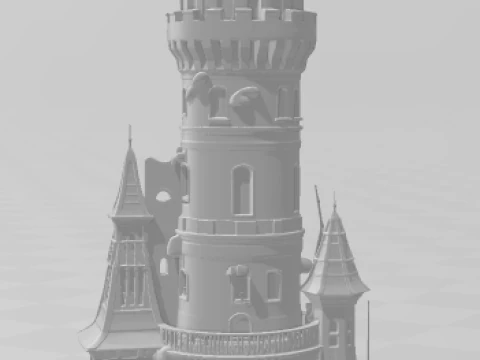 Bonecos 3d style manga anime castle castelo torre style caricato 3D Print Model