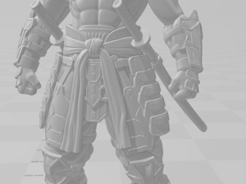 Bonecos 3d style manga anime warrior samurai style caricato 3D Print Model