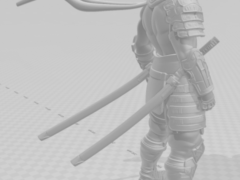 Bonecos 3d style manga anime warrior samurai style caricato 3D Print Model