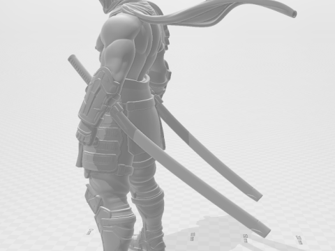 Bonecos 3d style manga anime warrior samurai style caricato 3D Print Model