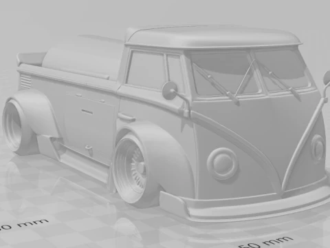 Bonecos 3d style manga anime car pickup kombi style caricato 3D Print Model