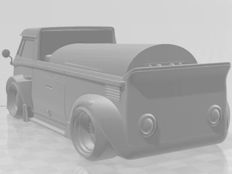 Bonecos 3d style manga anime car pickup kombi style caricato 3D Print Model