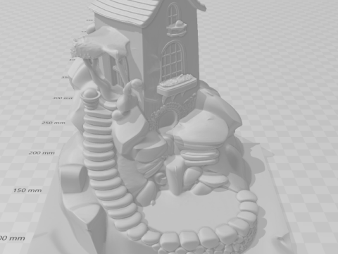 Bonecos 3D-Stil Manga Anime Casa House Stil Caricato 3D Druckmodell