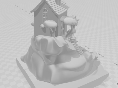 Bonecos 3D-Stil Manga Anime Casa House Stil Caricato 3D Druckmodell