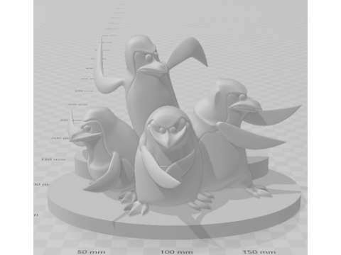 Bonecos 3d style manga anime pinguins madagascar style caricato 3D Print Model