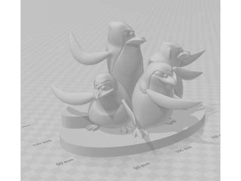 Bonecos 3d style manga anime pinguins madagascar style caricato 3D Print Model