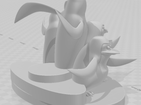 Bonecos 3d style manga anime pinguins madagascar style caricato 3D Print Model