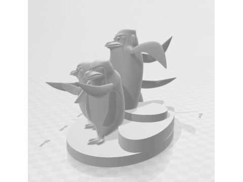 Bonecos 3d style manga anime pinguins madagascar style caricato 3D Print Model