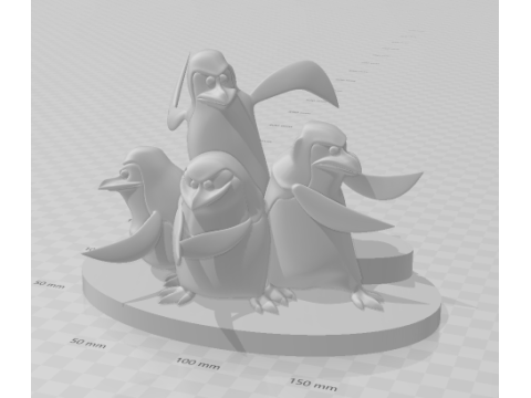 Bonecos 3d style manga anime pinguins madagascar style caricato 3D Print Model
