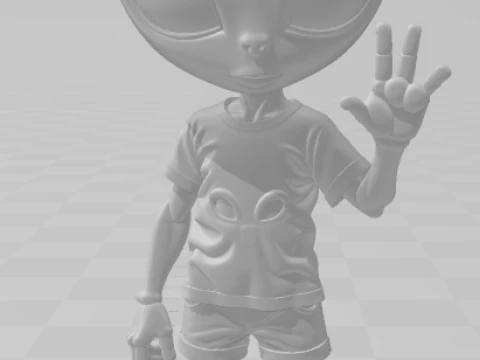 Bonecos 3d style manga anime alien style caricato 3D Print Model