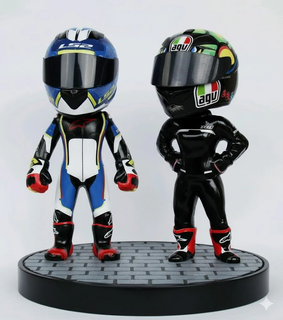 Bonecos 3d style manga anime bike rider pilotos style caricato 3D Print Model .c4d .max .obj .3ds .fbx .stl .blend 