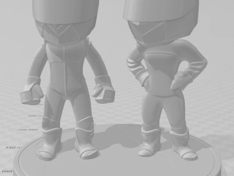 Bonecos 3d style manga anime bike rider pilotos style caricato 3D Print Model