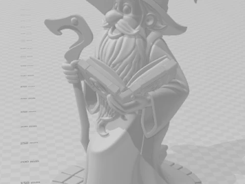 Bonecos 3d style manga anime mago merlin magician style caricato 3D Print Model