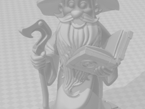 Bonecos gaya 3d manga anime mago merlin gaya pesulap caricato Model Cetak 3D