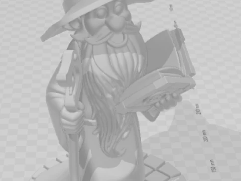 Bonecos 3d style manga anime mago merlin magician style caricato 3D Print Model