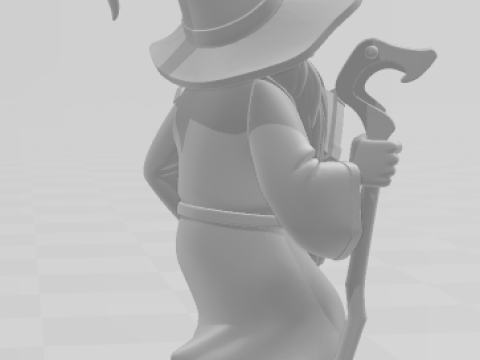 Bonecos gaya 3d manga anime mago merlin gaya pesulap caricato Model Cetak 3D