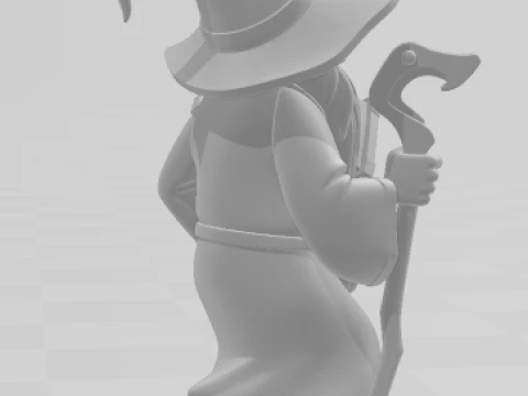 Bonecos 3d style manga anime mago merlin magician style caricato 3D Print Model