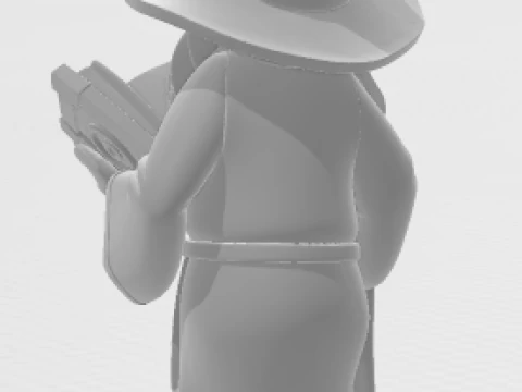 Bonecos 3d style manga anime mago merlin magician style caricato 3D Print Model