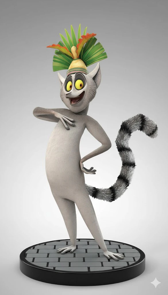 Bonecos 3d style manga anime king julien madagascar style caricato 3D Print Model .c4d .max .obj .3ds .fbx .stl .blend 