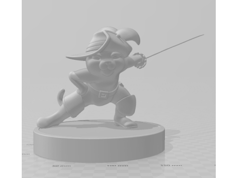 बोनकोस 3डी स्टाइल मंगा एनीमे पुस इन बूट्स गैटो डे बोटास स्टाइल कैरिकैटो 3D प्रिंट मॉडल