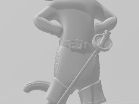 Bonecos 3d style manga anime puss in boots gato de botas style caricato 3D Print Model