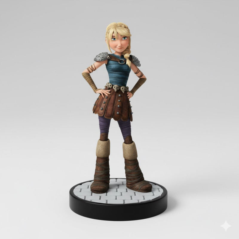 Bonecos 3D 风格漫画动漫《驯龙高手》阿斯特丽德 阿斯特丽德风格 caricato 3D 打印模型 .c4d .max .obj .3ds .fbx .stl .blend 