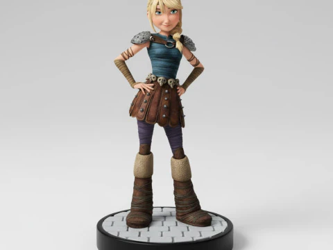 Bonecos 3D 스타일 만화 애니메이션 드래곤 훈련 방법 Astrid Astrid style caricato 3D 프린트 모델