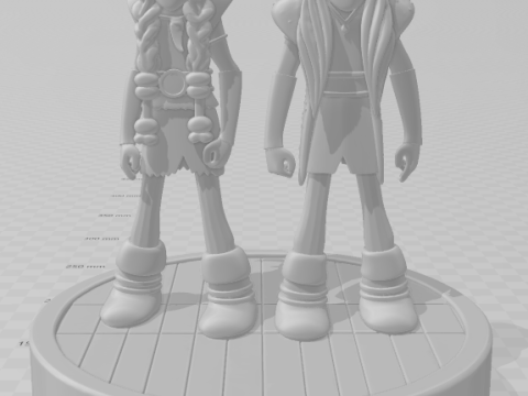 Bonecos 3d style manga anime How to Train Your Dragon Tuffnut Cabea Dura e Ruffnut style caricato 3D Print Model