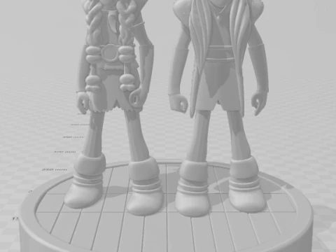 Bonecos 3d style manga anime How to Train Your Dragon Tuffnut Cabea Dura e Ruffnut style caricato 3D Print Model