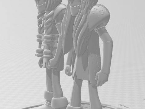 Bonecos 3d style manga anime How to Train Your Dragon Tuffnut Cabea Dura e Ruffnut style caricato 3D Print Model