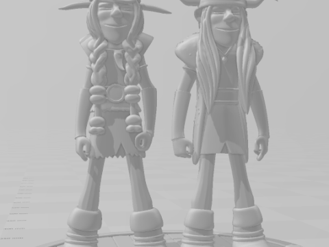 Bonecos 3d style manga anime How to Train Your Dragon Tuffnut Cabea Dura e Ruffnut style caricato 3D Print Model