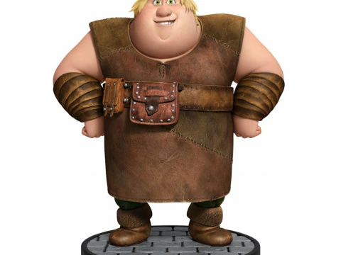 Bonecos 3d style manga anime How to Train Your Dragon Fishlegs Perna de Peixe style caricato 3D Print Model