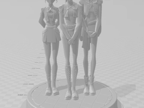 Bonecos 3d style manga anime warrior kpop style caricato 3D Print Model