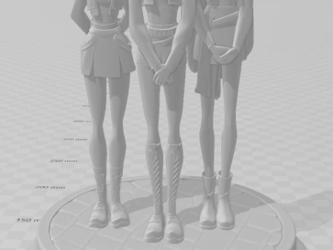 Bonecos 3d style manga anime warrior kpop style caricato 3D Print Model