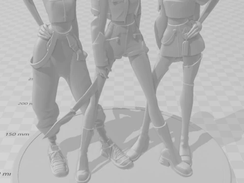 Bonecos 3d style manga anime warrior kpop style caricato 3D Print Model